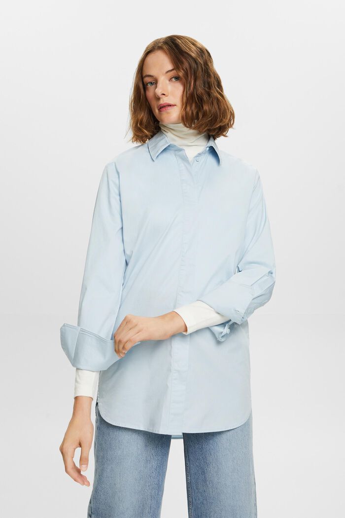 Blusa camisera con corte holgado, LIGHT BLUE, detail image number 5