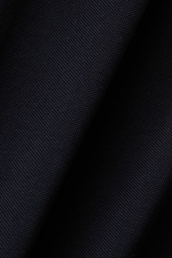 Polo de piqué de algodón con cuello a rayas, BLACK, detail image number 5