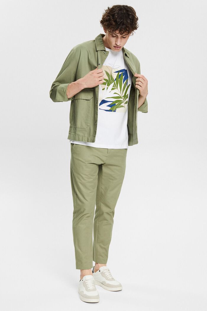 Camiseta de jersey con estampado de plantas, WHITE, detail image number 2