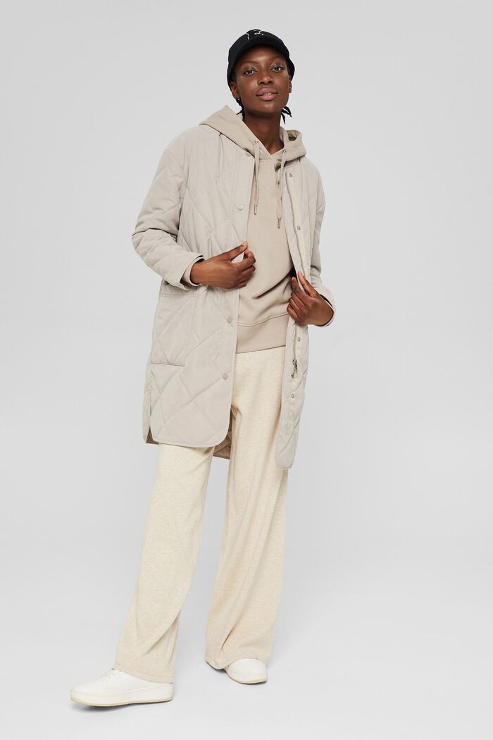 Sudadera con capucha y cremalleras, 100% algodón, LIGHT TAUPE, detail image number 0