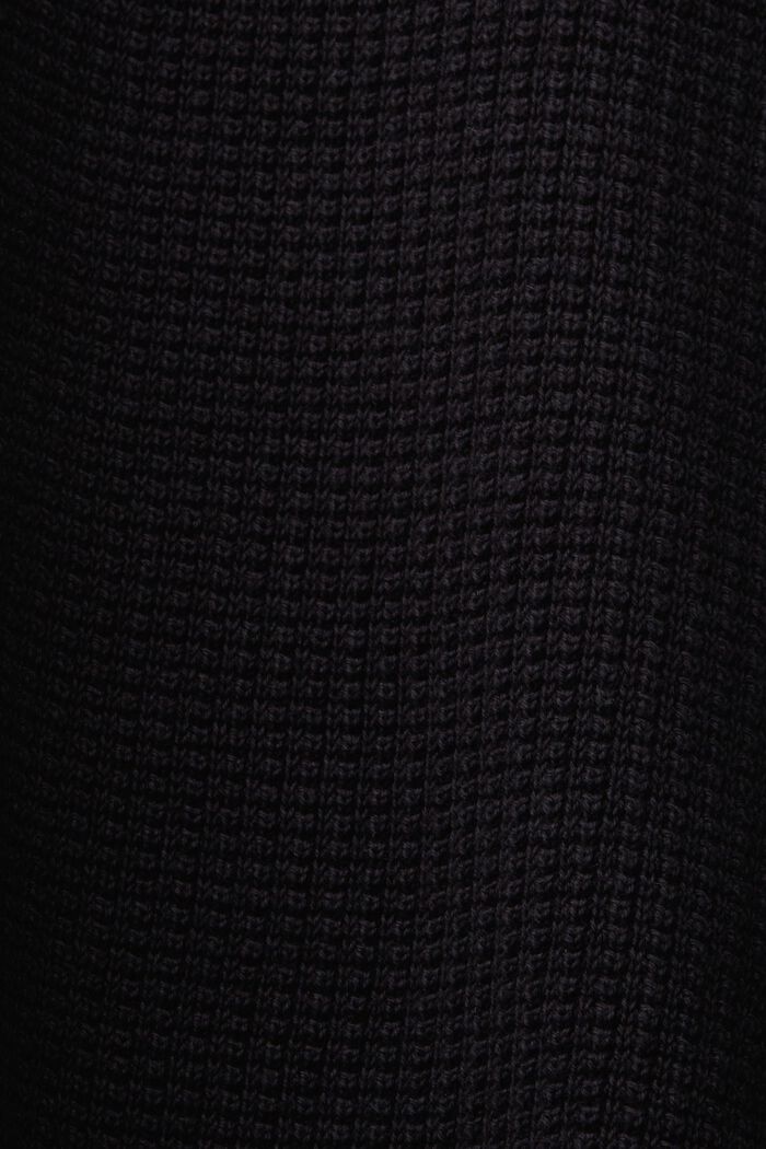 Jersey con cuello de cremallera en 100 % algodón Pima, BLACK, detail image number 5