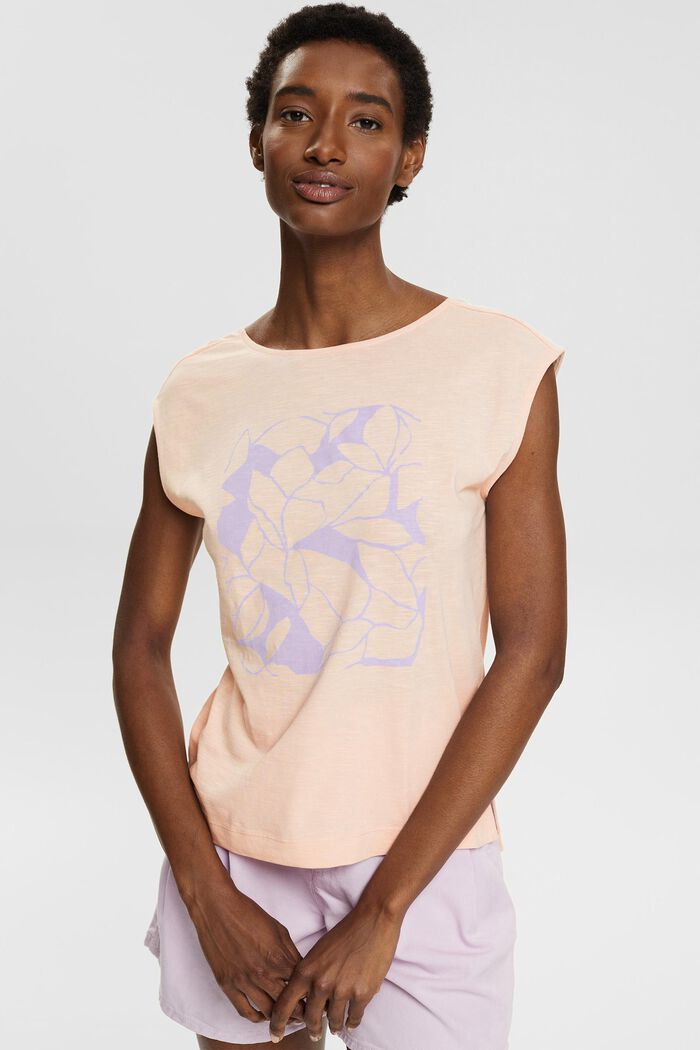 Camiseta con estampado en 100% algodón, NUDE, detail image number 1