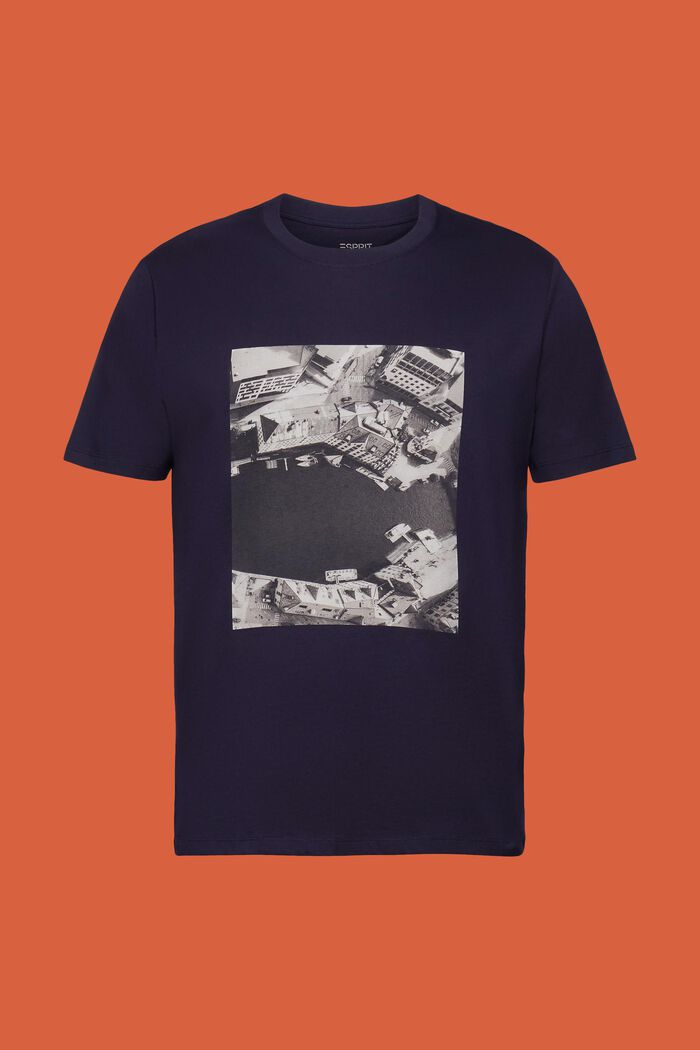 Camiseta de punto estampada, 100% algodón, NAVY, detail image number 6