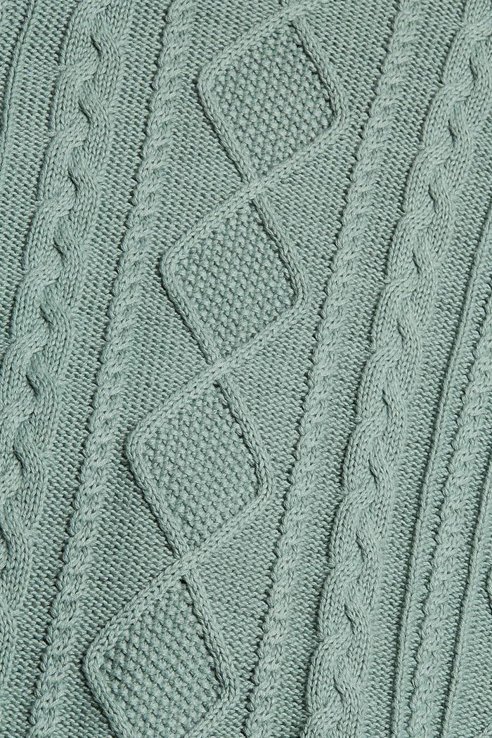 Cárdigan en punto con diseño, algodón ecológico, DUSTY GREEN, detail image number 4