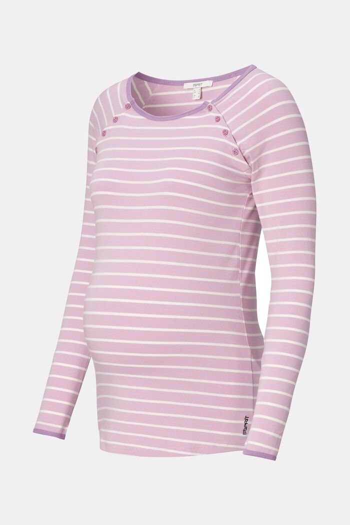 Camiseta de manga larga apta para la lactancia en algodón ecológico, PALE PURPLE, detail image number 4