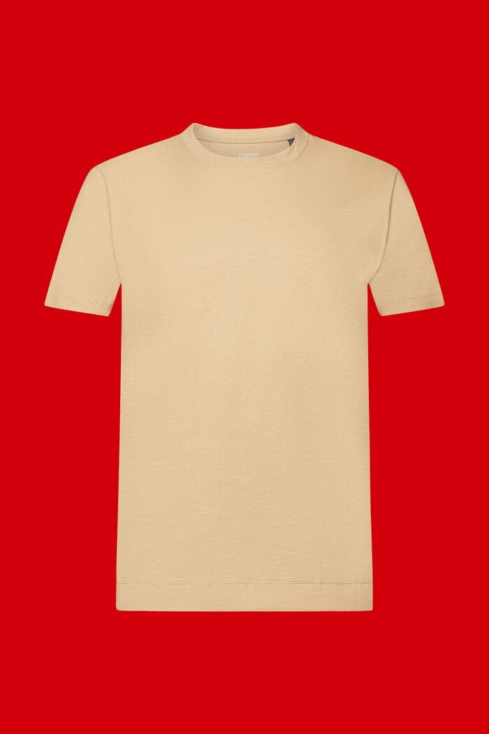 Camiseta en mezcla de algodón- lino, SAND, detail image number 6
