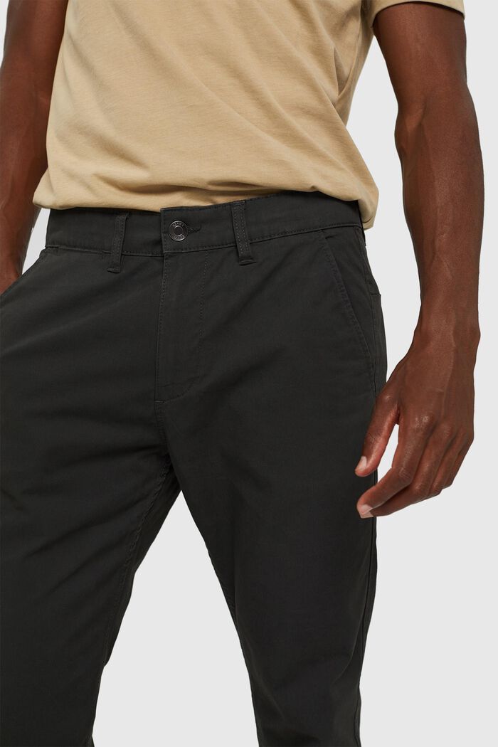 Pantalones chinos de algodón ecológico elástico, DARK GREY, detail image number 2