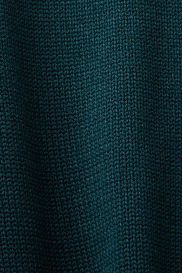 Jersey de algodón con cuello alto, EMERALD GREEN, detail image number 4