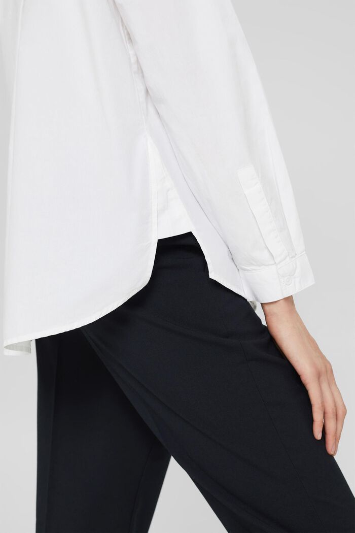 Blusa camisera oversize de algodón, WHITE, detail image number 2