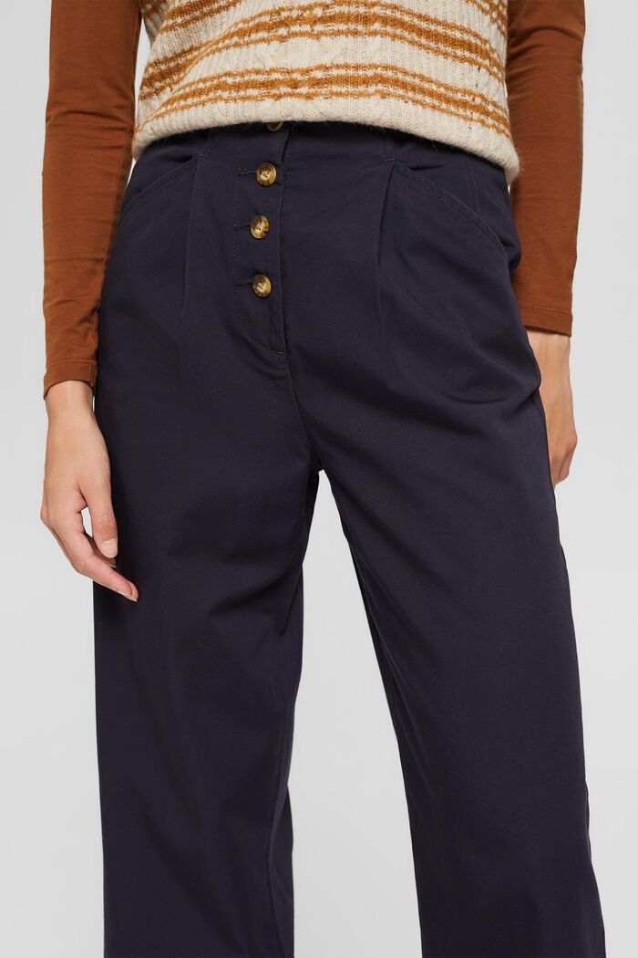 Pantalón ancho con tira de botones, 100% algodón, NAVY, detail image number 2
