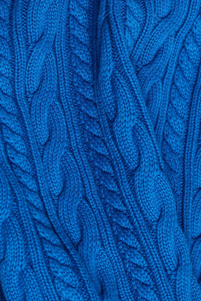 Jersey de punto trenzado con algodón, DARK BLUE, detail image number 5