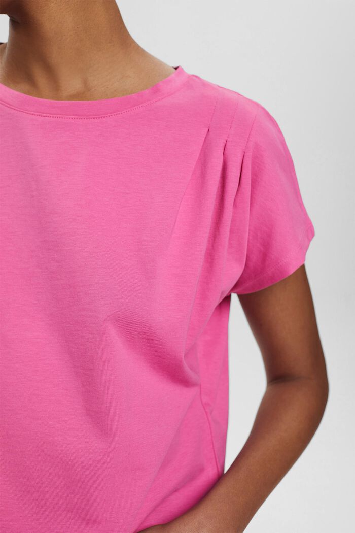 Camiseta con frunces, 100% algodón ecológico, PINK, detail image number 2