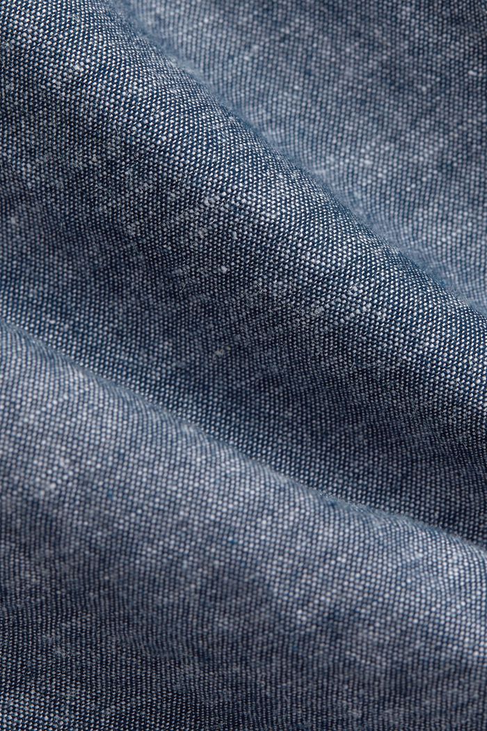 Lino/algodón ecológico: camisa con cuello abotonado, NAVY, detail image number 4