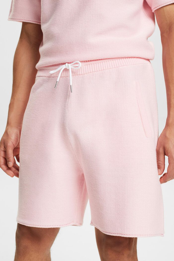 Shorts en felpa de algodón, PASTEL PINK, detail image number 4