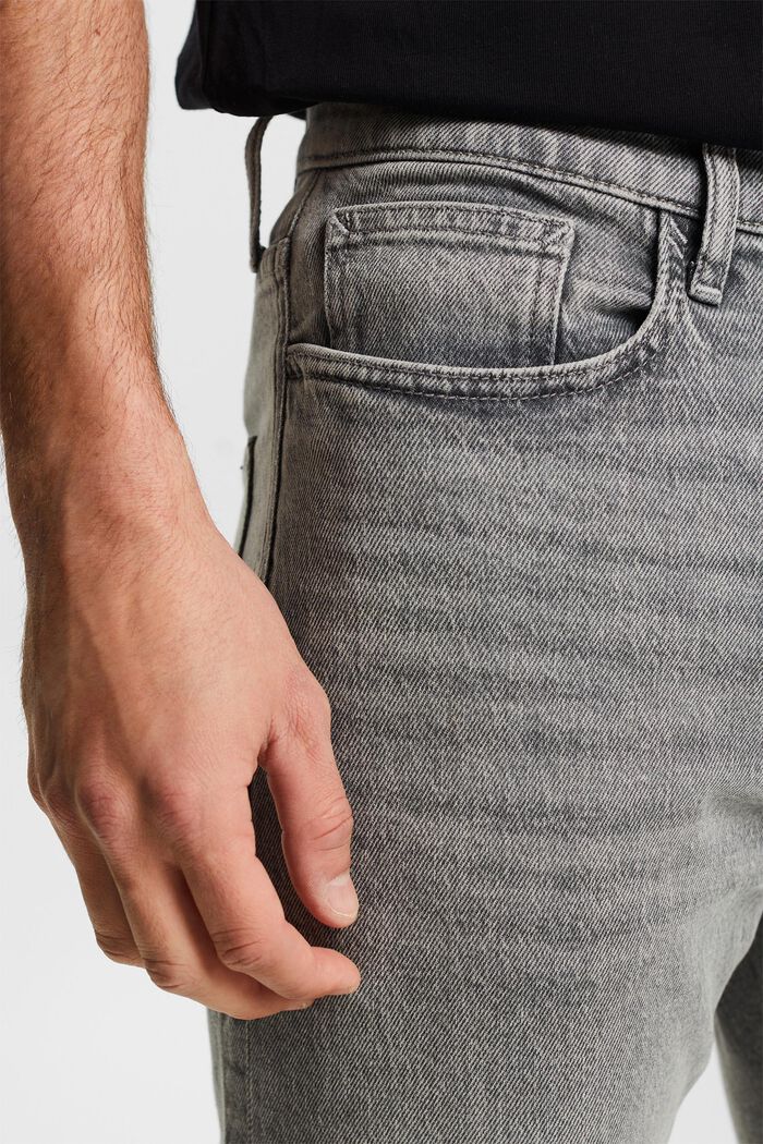 Jeans mid-rise slim fit, GREY LIGHT WASHED, detail image number 3