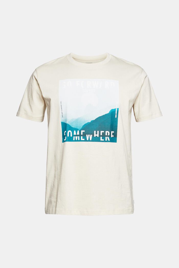 Camiseta de algodón ecológico con estampado, CREAM BEIGE, detail image number 7