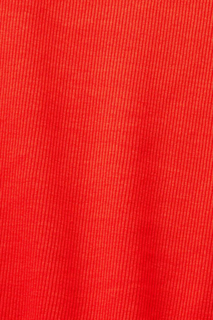 Camiseta de canalé con cuello redondo, RED, detail image number 4