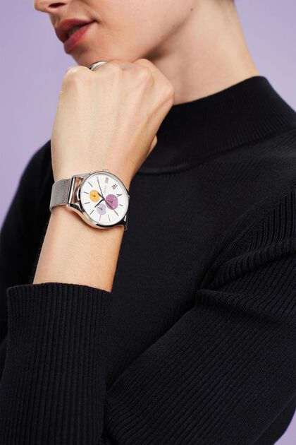 Reloj multifuncional con pulsera milanesa