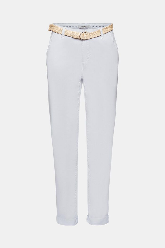 Pantalones chinos con cinturón, LIGHT BLUE, detail image number 6