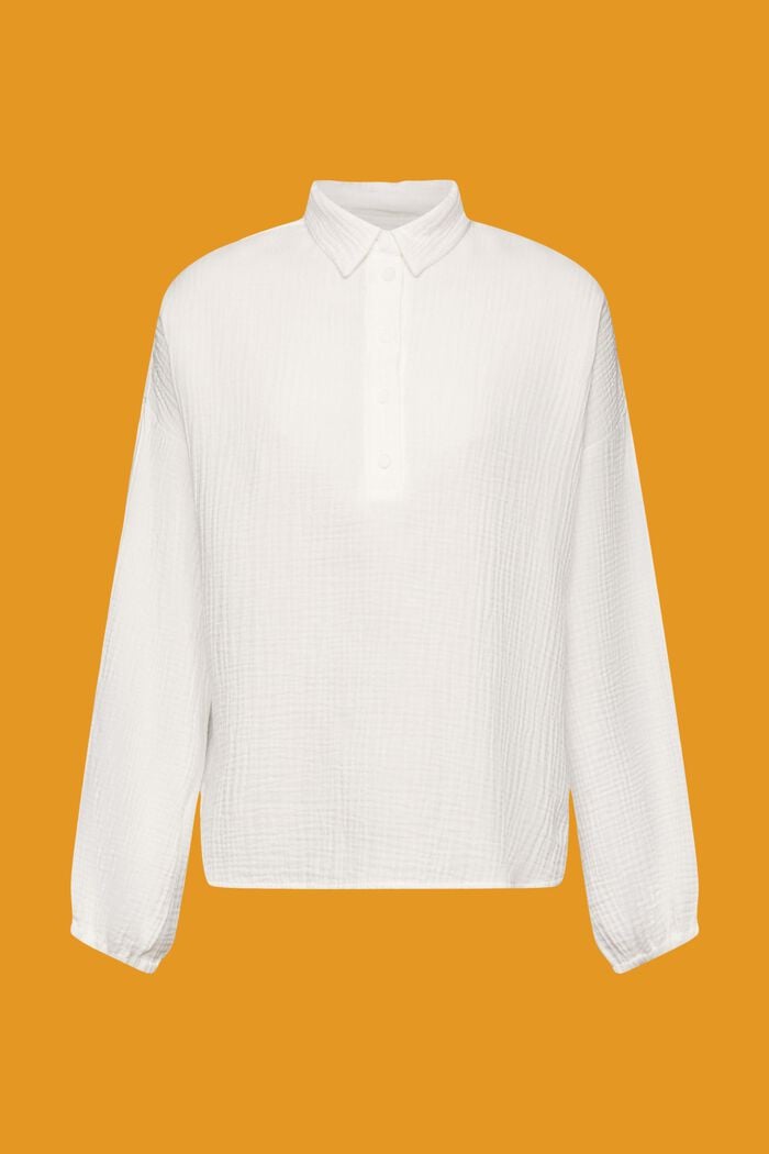 Blusa de algodón con textura, WHITE, detail image number 5