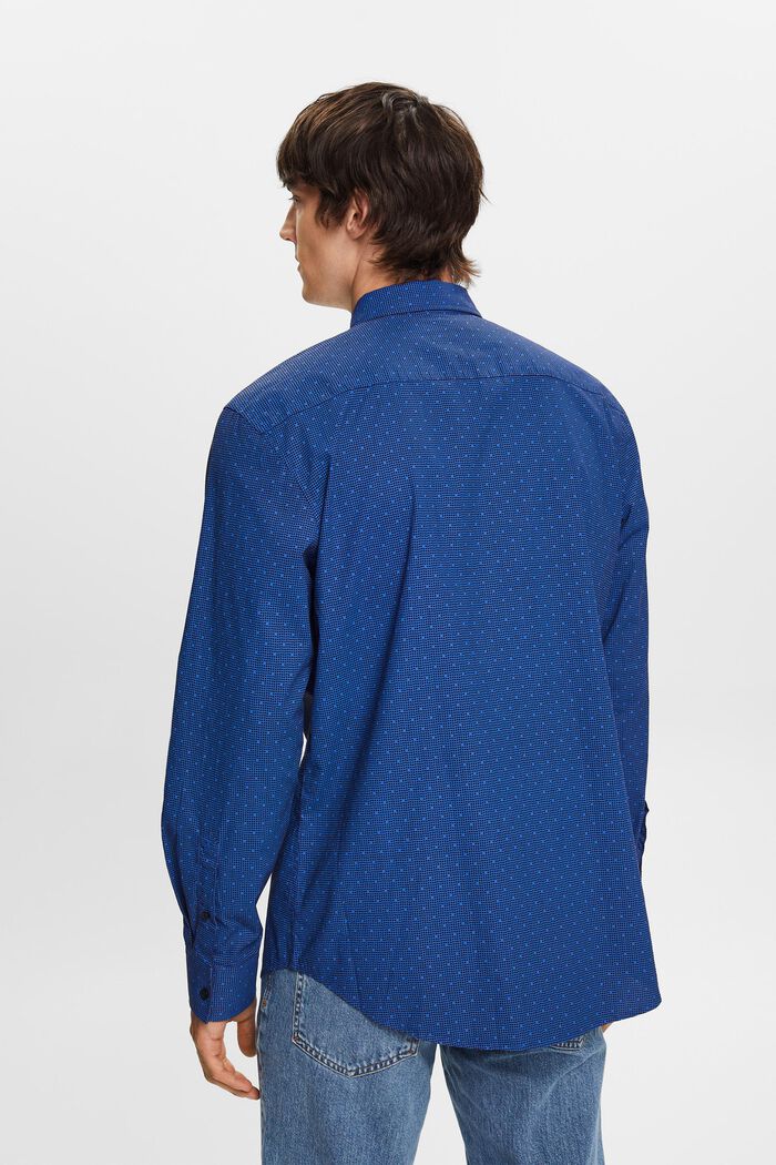 Camisa de cuello abotonado con estampado, 100% algodón, BRIGHT BLUE, detail image number 3