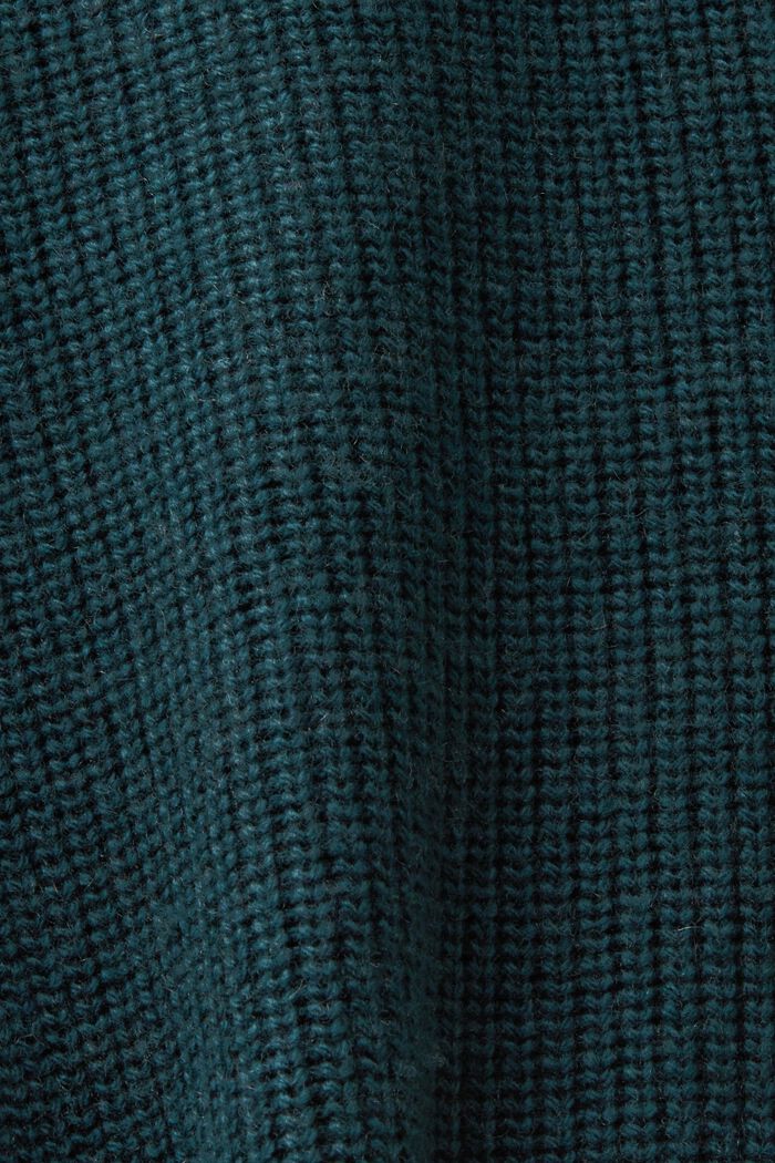 Chaleco de punto acanalado en mezcla de lana, NEW EMERALD GREEN, detail image number 5