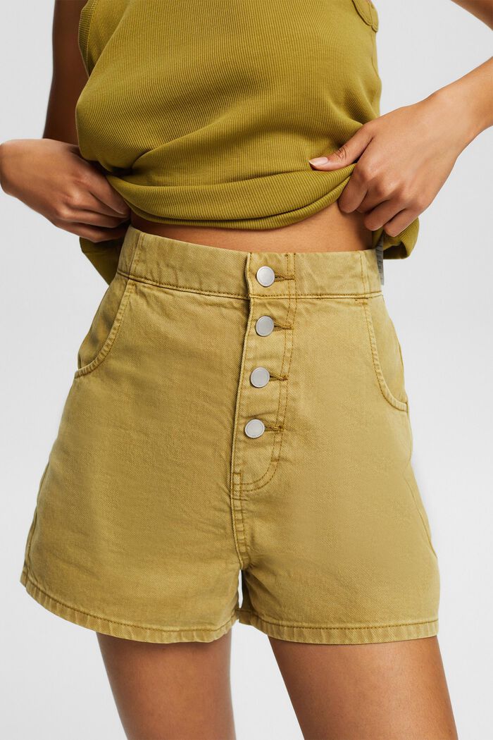 pantalones cortos con tira de botones, OLIVE, detail image number 3