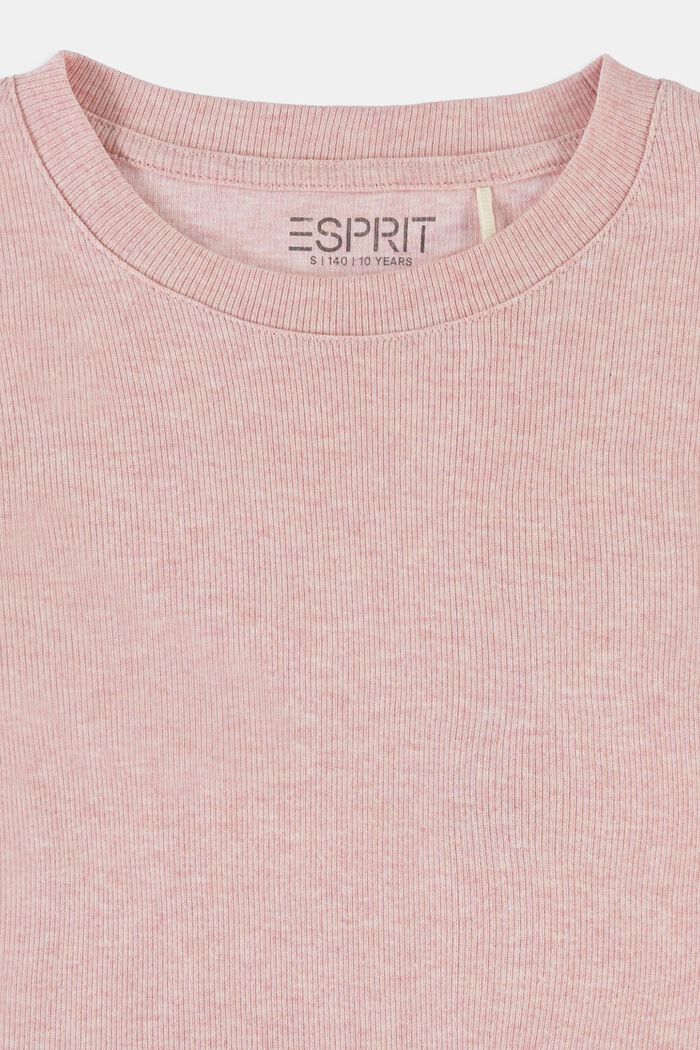 Reciclada: Camiseta de manga larga recortada de algodón, PASTEL PINK, detail image number 2