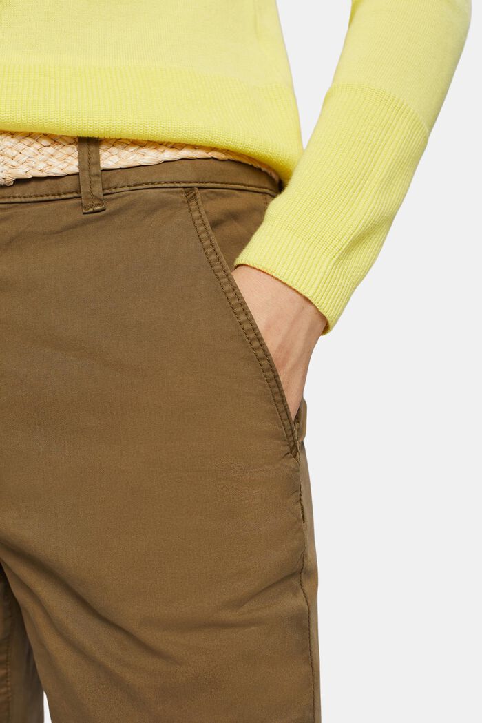 Pantalones chinos con cinturón, KHAKI GREEN, detail image number 4