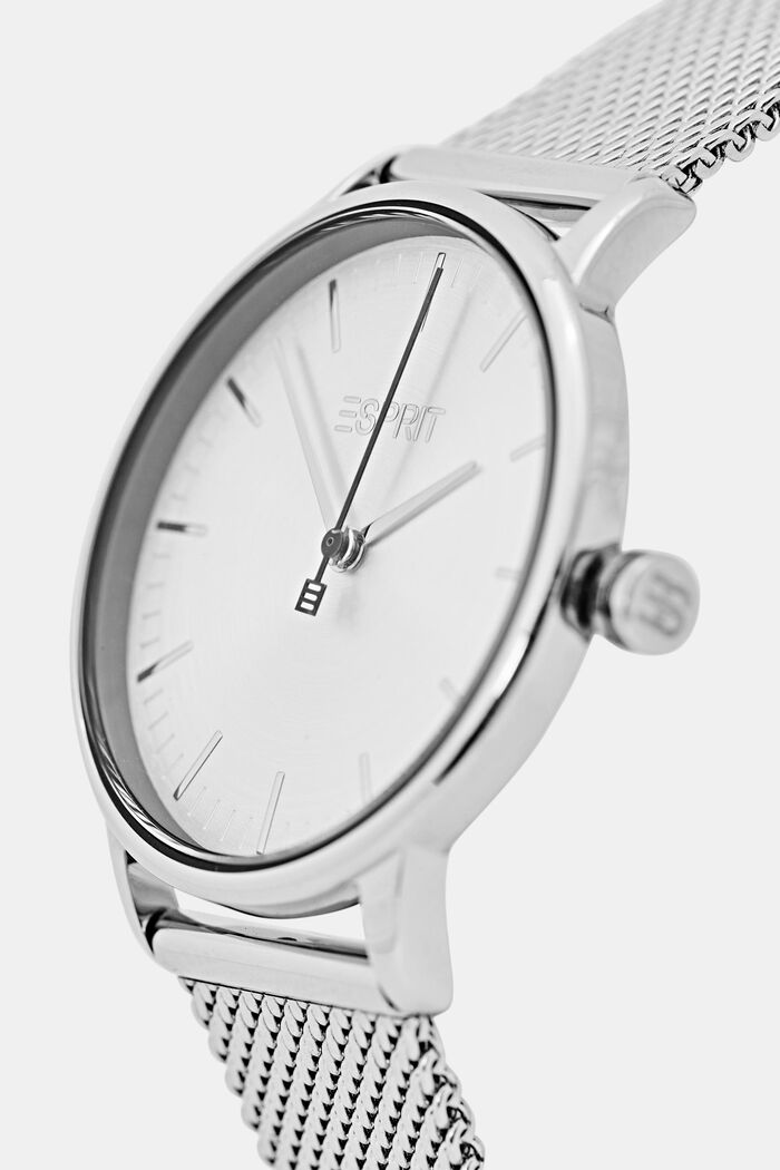reloj de acero inoxidable con pulsera intercambiable, SILVER, detail image number 1