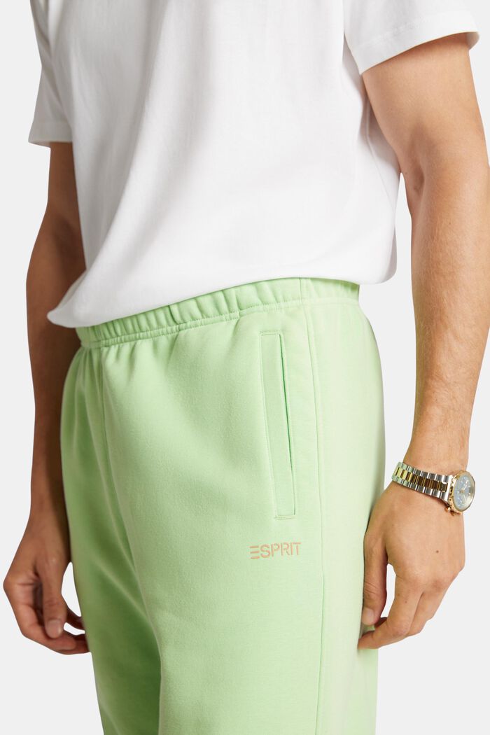 Pantalones de felpa de algodón con logotipo, LIGHT GREEN, detail image number 2