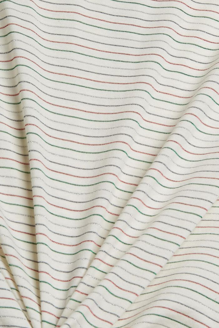 Camiseta de manga larga con diseño de rayas, mezcla de algodón ecológico, OFF WHITE, detail image number 4