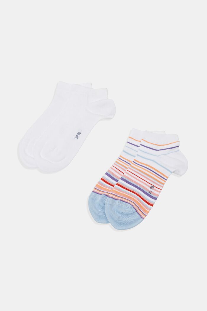 Pack de 2 pares de calcetines coloridos para deportivas, algodón ecológico, WHITE, detail image number 0