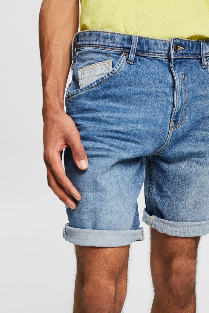 Pantalones cortos en tejido vaquero, BLUE MEDIUM WASHED, detail image number 2