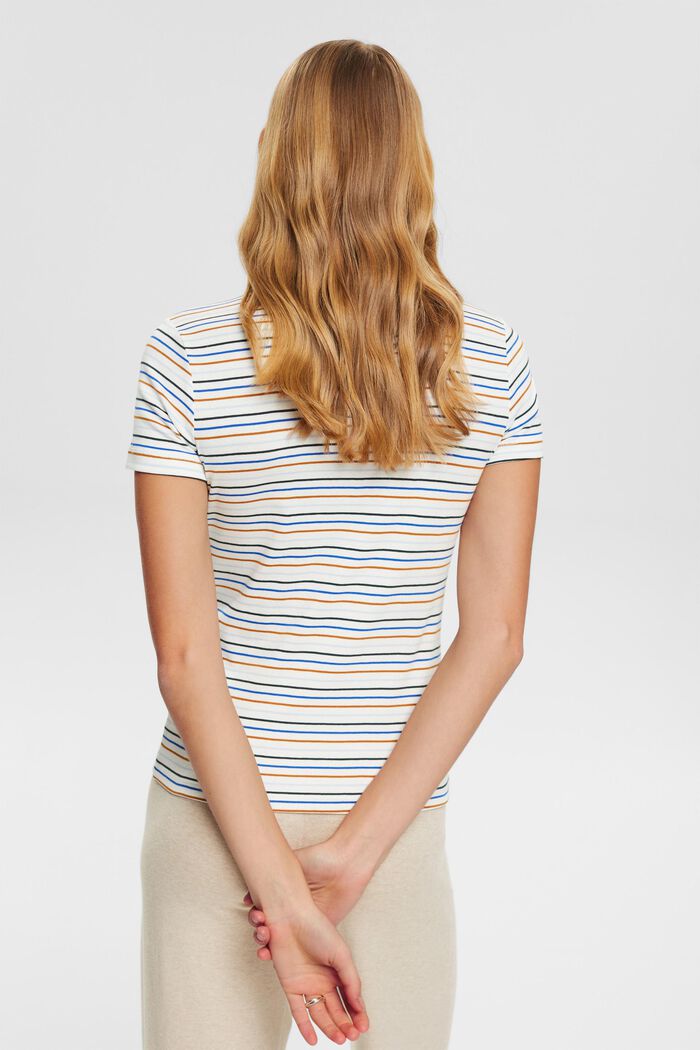 Camiseta a rayas de algodón, OFF WHITE COLORWAY, detail image number 3