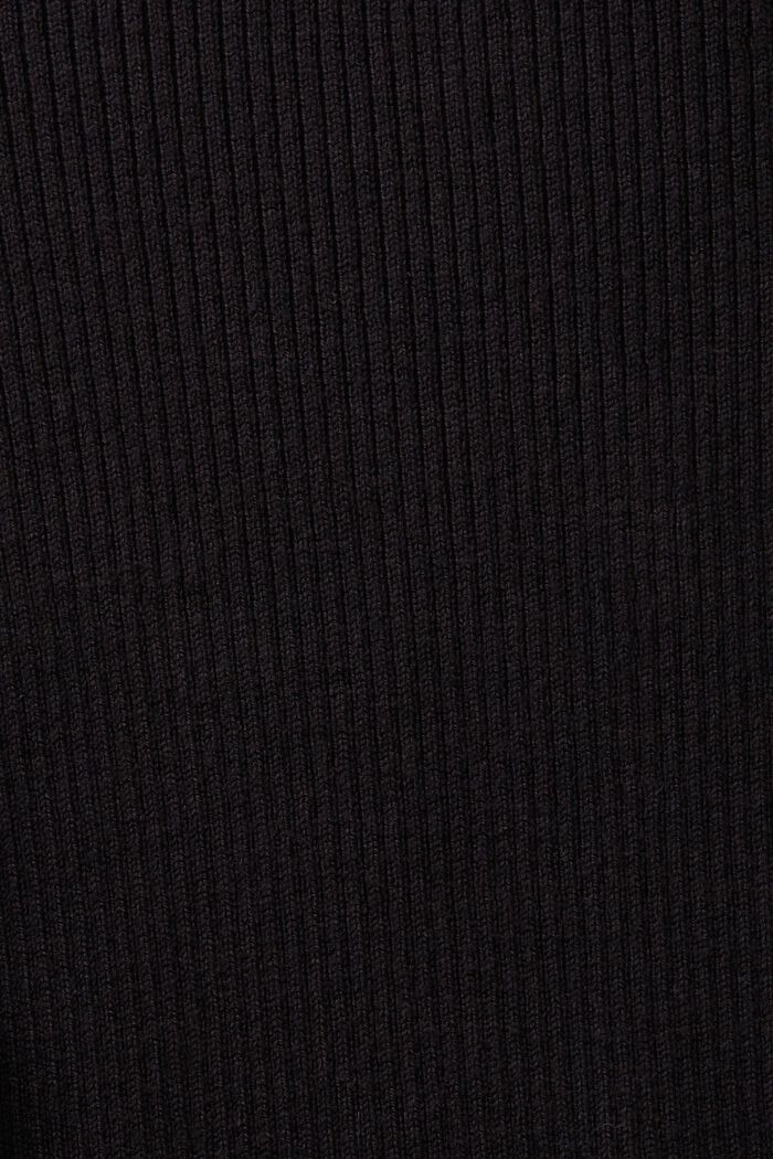 Jersey de punto acanalado con cuello alto, BLACK, detail image number 5