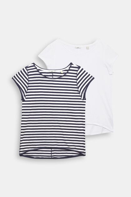 Pack de 2 camisetas a rayas, NAVY, overview