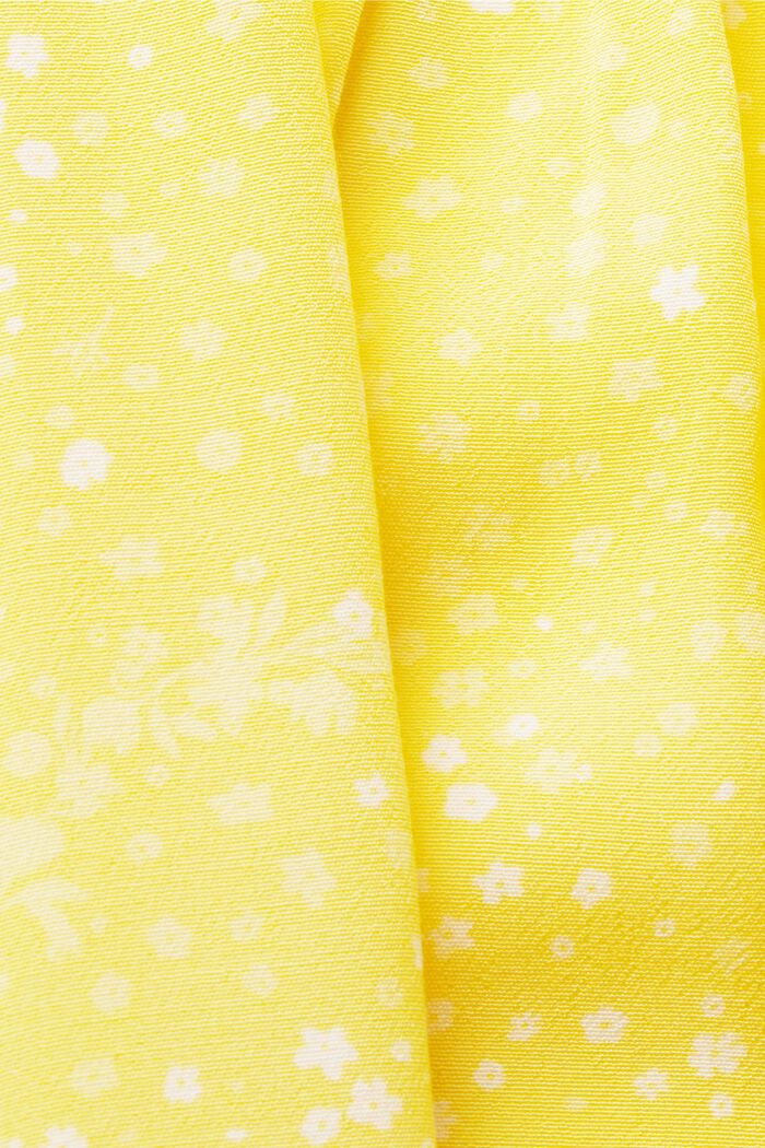Blusa estampada con cinta fruncida, LIGHT YELLOW, detail image number 5