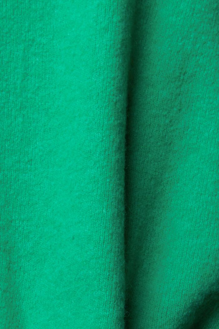 Jersey con cuello en pico en mezcla de lana, LIGHT GREEN, detail image number 1