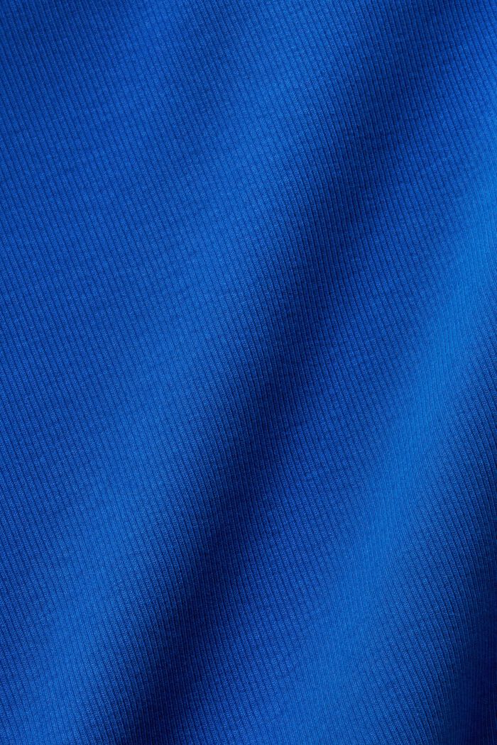 Camiseta cropped acanalada de algodón, BRIGHT BLUE, detail image number 5