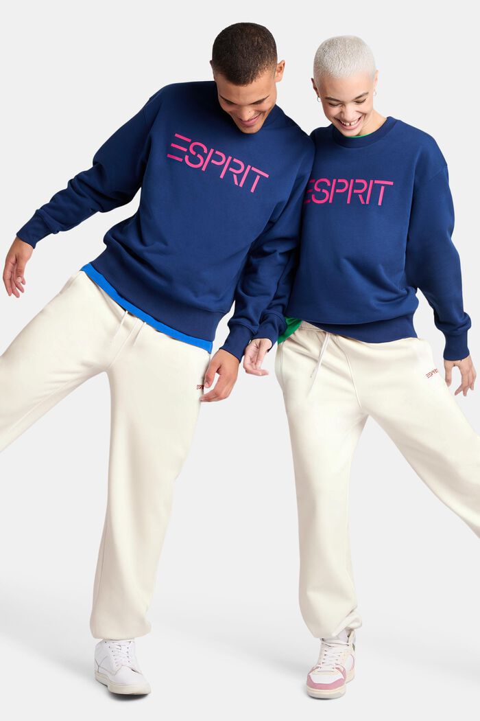 Pantalones de felpa unisex de algodón con logotipo, OFF WHITE, detail image number 4