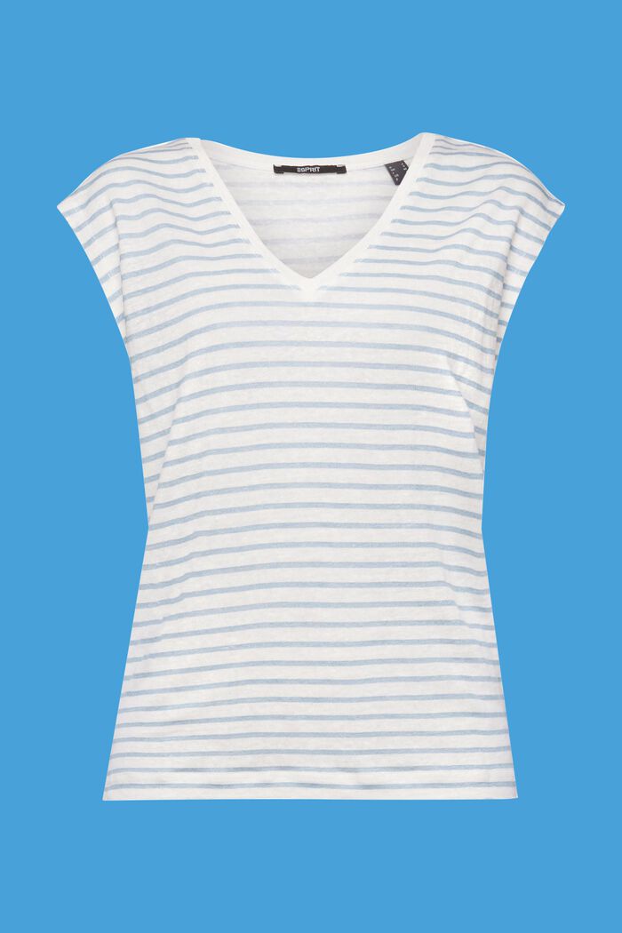 Camiseta de lino a rayas, LIGHT BLUE LAVENDER, detail image number 7