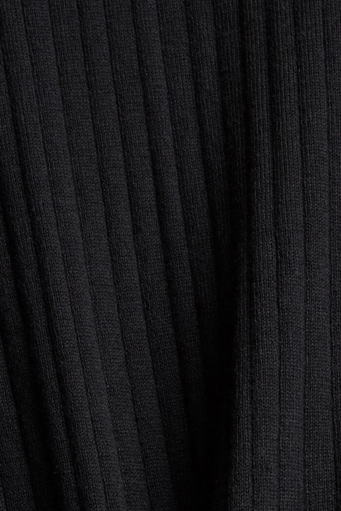 Jersey acanalado con mangas cortas, BLACK, detail image number 1