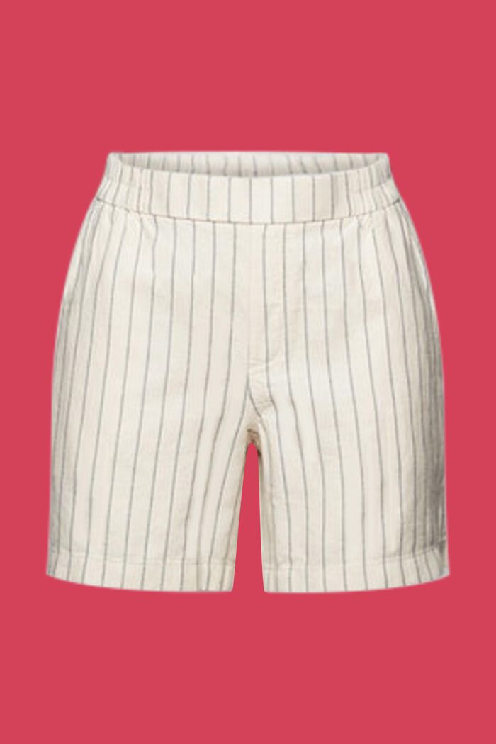 Pantalones cortos de lino y algodón con diseño a rayas, ICE, detail image number 5