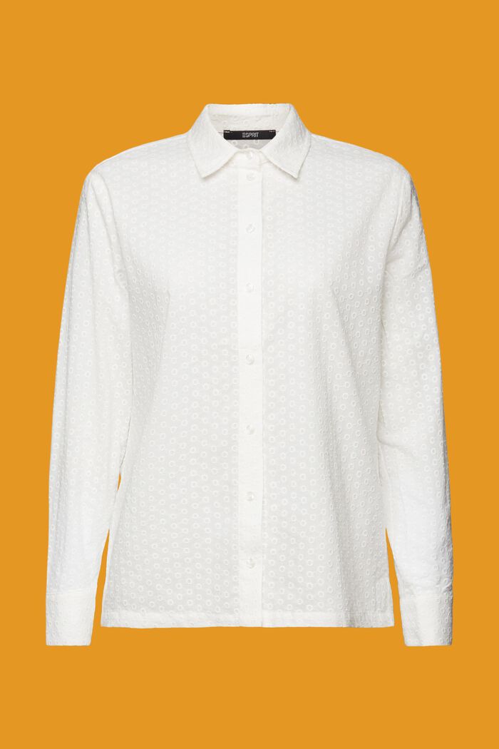 Blusa con bordado, 100% algodón, WHITE, detail image number 5