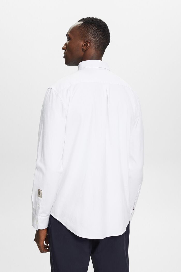 Camisa de sarga de corte normal, WHITE, detail image number 4