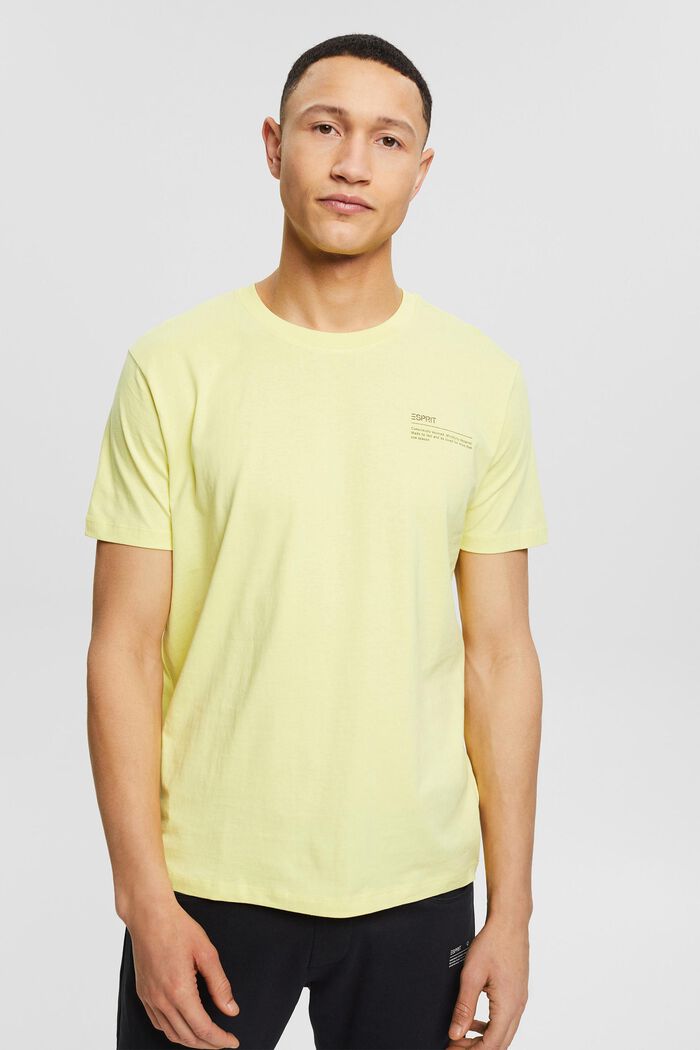 Camiseta de jersey con estampado, 100 % algodón ecológico, NEW YELLOW, overview