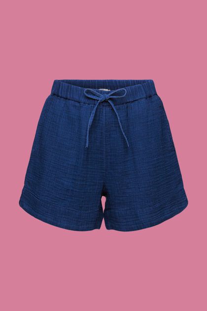 Pantalones cortos sin cierres con efecto arrugado, 100 % algodón