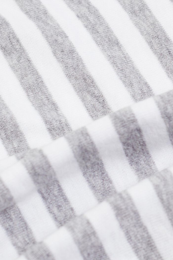 Camiseta de algodón con logotipo a rayas, WHITE, detail image number 5
