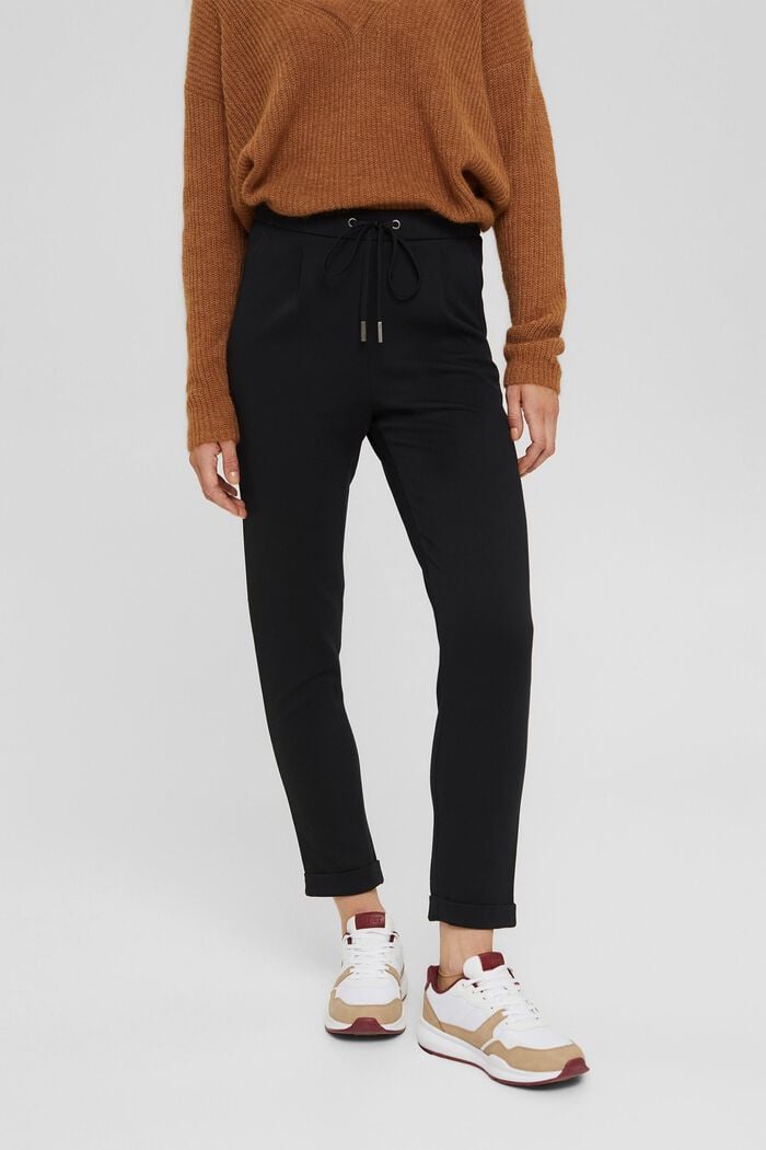 Reciclado: pantalón elástico con cintura elástica, BLACK, detail image number 0